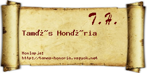 Tamás Honória névjegykártya